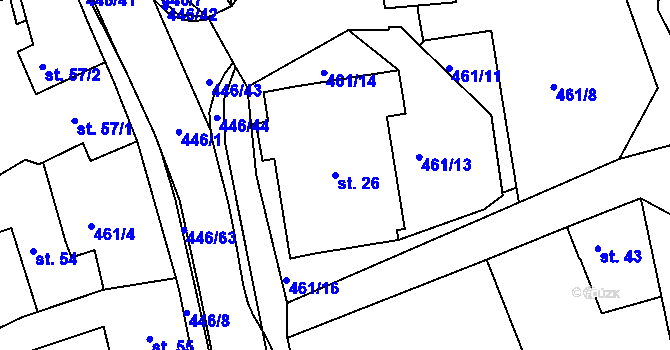 Parcela st. 26 v KÚ Doubí u Karlových Var, Katastrální mapa