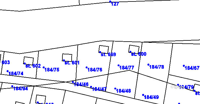 Parcela st. 669 v KÚ Doubí u Karlových Var, Katastrální mapa