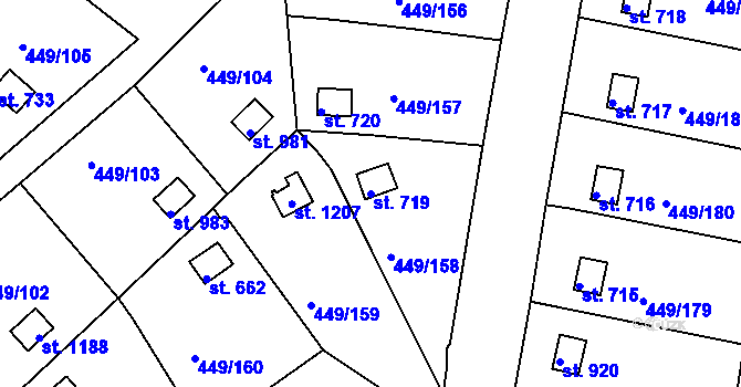 Parcela st. 719 v KÚ Doubí u Karlových Var, Katastrální mapa