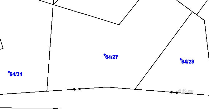 Parcela st. 64/27 v KÚ Tašovice, Katastrální mapa