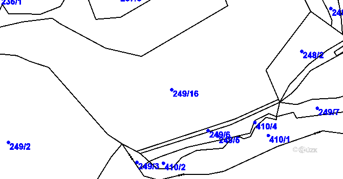 Parcela st. 249/16 v KÚ Tašovice, Katastrální mapa