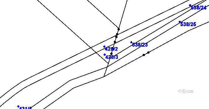 Parcela st. 428/3 v KÚ Tašovice, Katastrální mapa