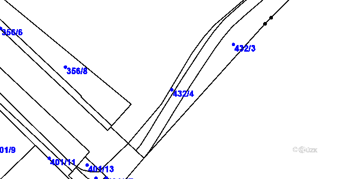 Parcela st. 432/4 v KÚ Tašovice, Katastrální mapa