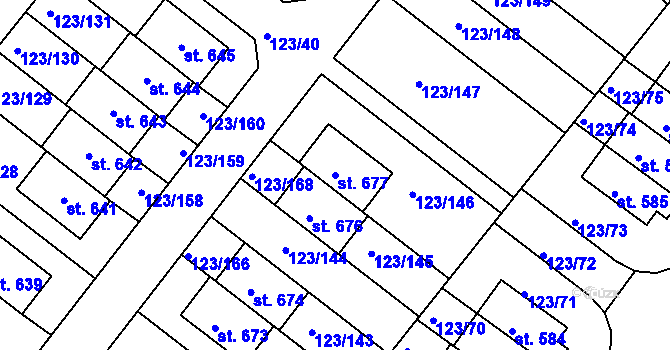Parcela st. 677 v KÚ Tašovice, Katastrální mapa