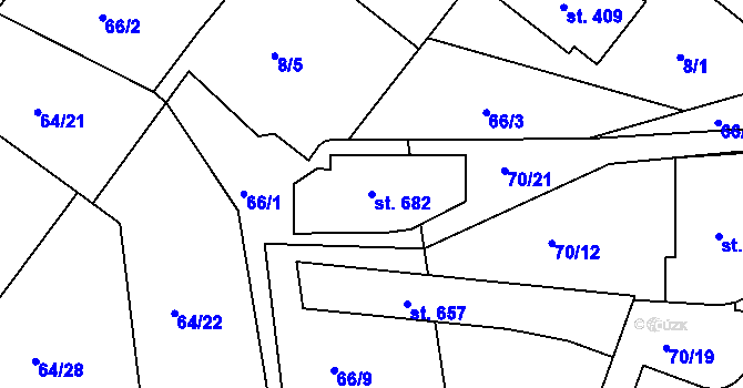 Parcela st. 682 v KÚ Tašovice, Katastrální mapa