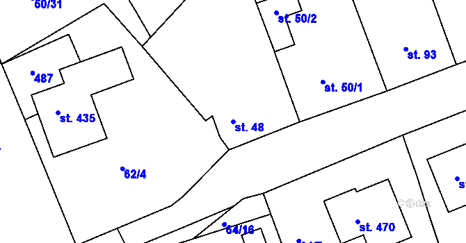 Parcela st. 48 v KÚ Tašovice, Katastrální mapa