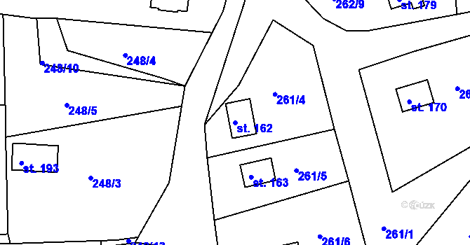 Parcela st. 162 v KÚ Tašovice, Katastrální mapa