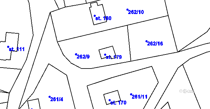 Parcela st. 179 v KÚ Tašovice, Katastrální mapa