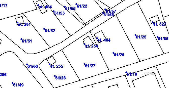 Parcela st. 254 v KÚ Tašovice, Katastrální mapa