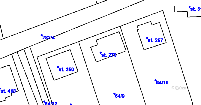 Parcela st. 270 v KÚ Tašovice, Katastrální mapa