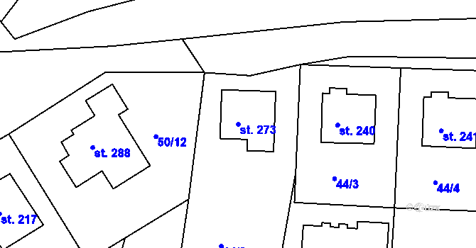 Parcela st. 273 v KÚ Tašovice, Katastrální mapa