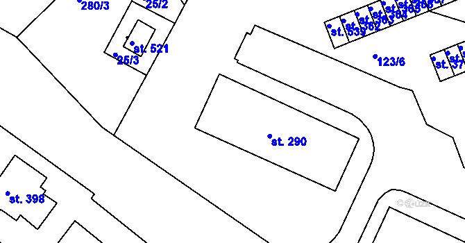 Parcela st. 290 v KÚ Tašovice, Katastrální mapa