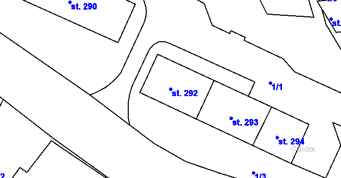 Parcela st. 292 v KÚ Tašovice, Katastrální mapa