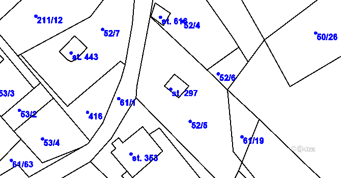 Parcela st. 297 v KÚ Tašovice, Katastrální mapa