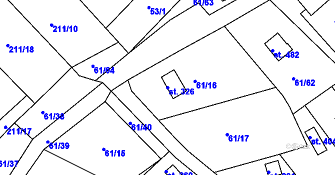 Parcela st. 326 v KÚ Tašovice, Katastrální mapa