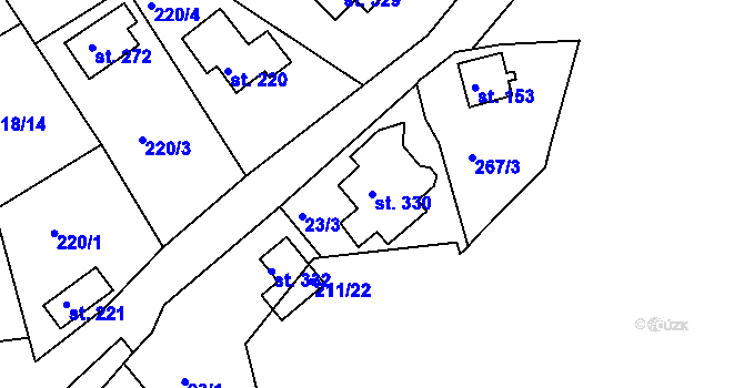 Parcela st. 330 v KÚ Tašovice, Katastrální mapa