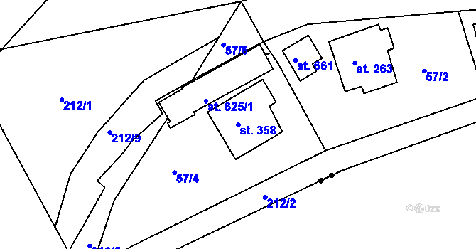 Parcela st. 358 v KÚ Tašovice, Katastrální mapa