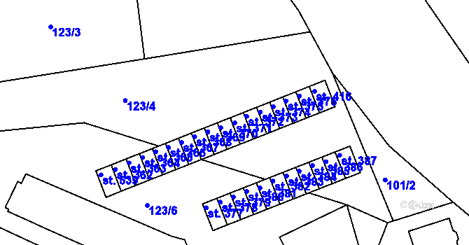 Parcela st. 371 v KÚ Tašovice, Katastrální mapa