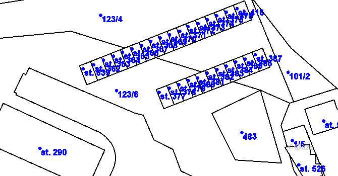 Parcela st. 378 v KÚ Tašovice, Katastrální mapa