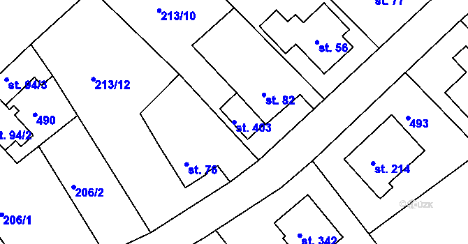 Parcela st. 403 v KÚ Tašovice, Katastrální mapa