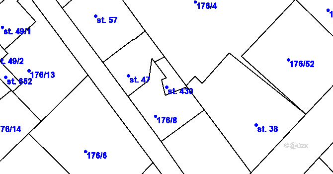 Parcela st. 430 v KÚ Tašovice, Katastrální mapa