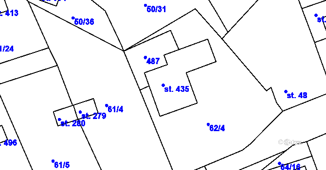 Parcela st. 435 v KÚ Tašovice, Katastrální mapa