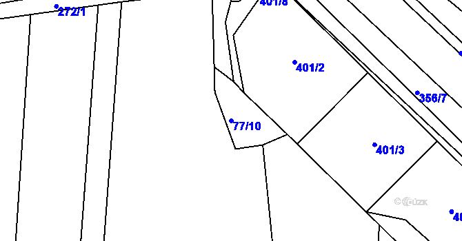 Parcela st. 77/10 v KÚ Tašovice, Katastrální mapa