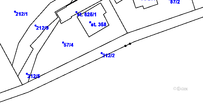 Parcela st. 212/2 v KÚ Tašovice, Katastrální mapa