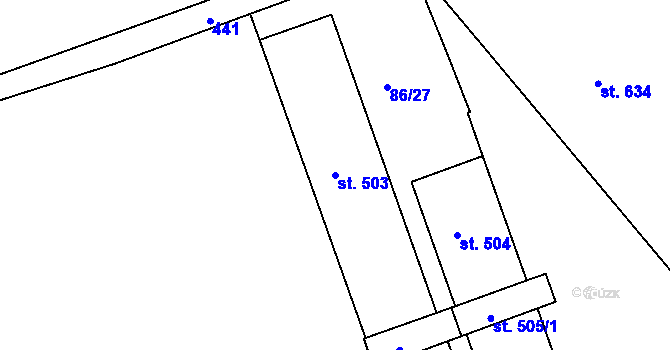 Parcela st. 503 v KÚ Tašovice, Katastrální mapa