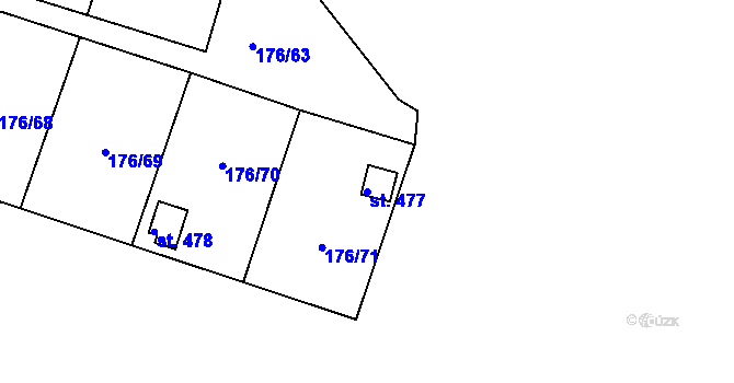 Parcela st. 477 v KÚ Tašovice, Katastrální mapa