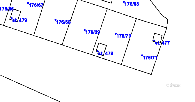 Parcela st. 478 v KÚ Tašovice, Katastrální mapa