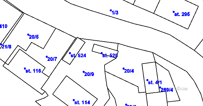 Parcela st. 525 v KÚ Tašovice, Katastrální mapa
