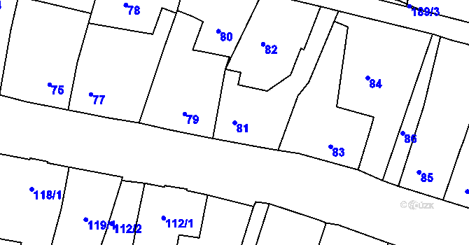 Parcela st. 81 v KÚ Doubí u Liberce, Katastrální mapa