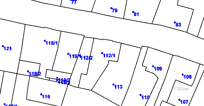 Parcela st. 112/1 v KÚ Doubí u Liberce, Katastrální mapa