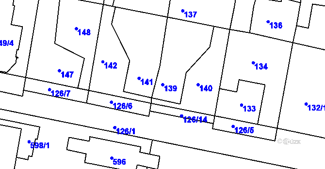 Parcela st. 139 v KÚ Doubí u Liberce, Katastrální mapa