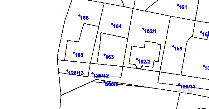 Parcela st. 163 v KÚ Doubí u Liberce, Katastrální mapa