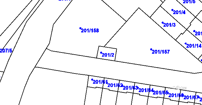 Parcela st. 201/2 v KÚ Doubí u Liberce, Katastrální mapa