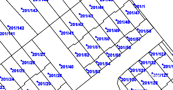 Parcela st. 201/51 v KÚ Doubí u Liberce, Katastrální mapa