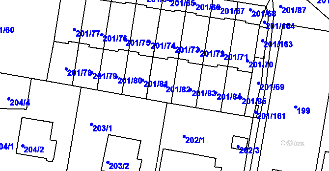 Parcela st. 201/82 v KÚ Doubí u Liberce, Katastrální mapa