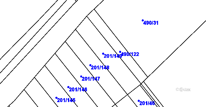 Parcela st. 201/149 v KÚ Doubí u Liberce, Katastrální mapa