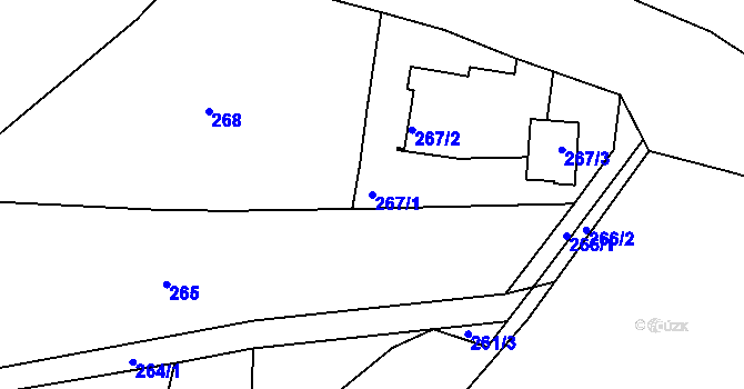 Parcela st. 267/1 v KÚ Doubí u Liberce, Katastrální mapa