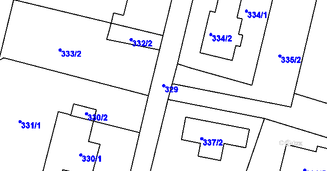 Parcela st. 329 v KÚ Doubí u Liberce, Katastrální mapa