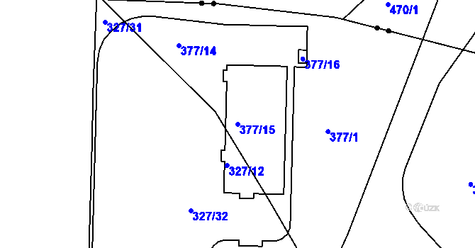 Parcela st. 377/15 v KÚ Doubí u Liberce, Katastrální mapa
