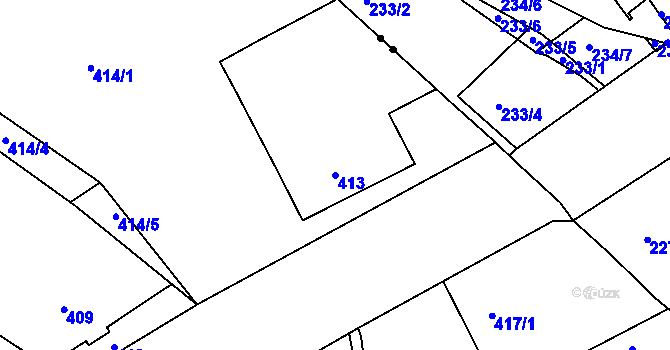 Parcela st. 413 v KÚ Doubí u Liberce, Katastrální mapa