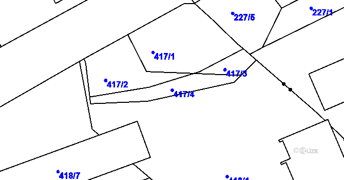 Parcela st. 417/4 v KÚ Doubí u Liberce, Katastrální mapa