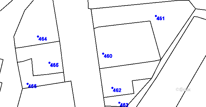 Parcela st. 460 v KÚ Doubí u Liberce, Katastrální mapa