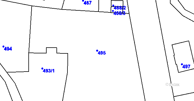 Parcela st. 495 v KÚ Doubí u Liberce, Katastrální mapa