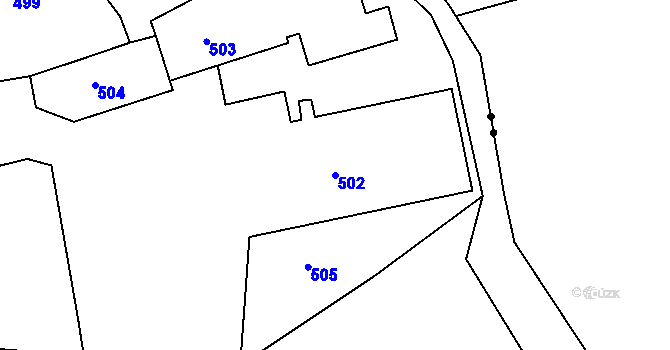 Parcela st. 502 v KÚ Doubí u Liberce, Katastrální mapa