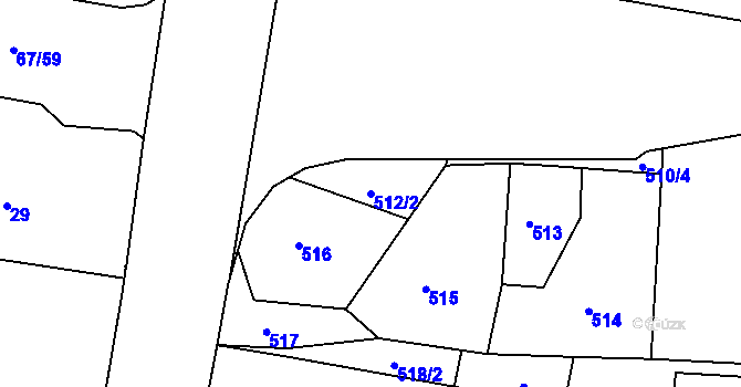 Parcela st. 512/2 v KÚ Doubí u Liberce, Katastrální mapa