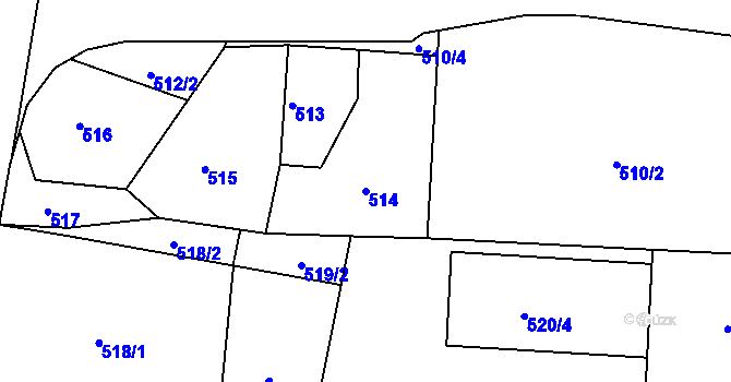Parcela st. 514 v KÚ Doubí u Liberce, Katastrální mapa